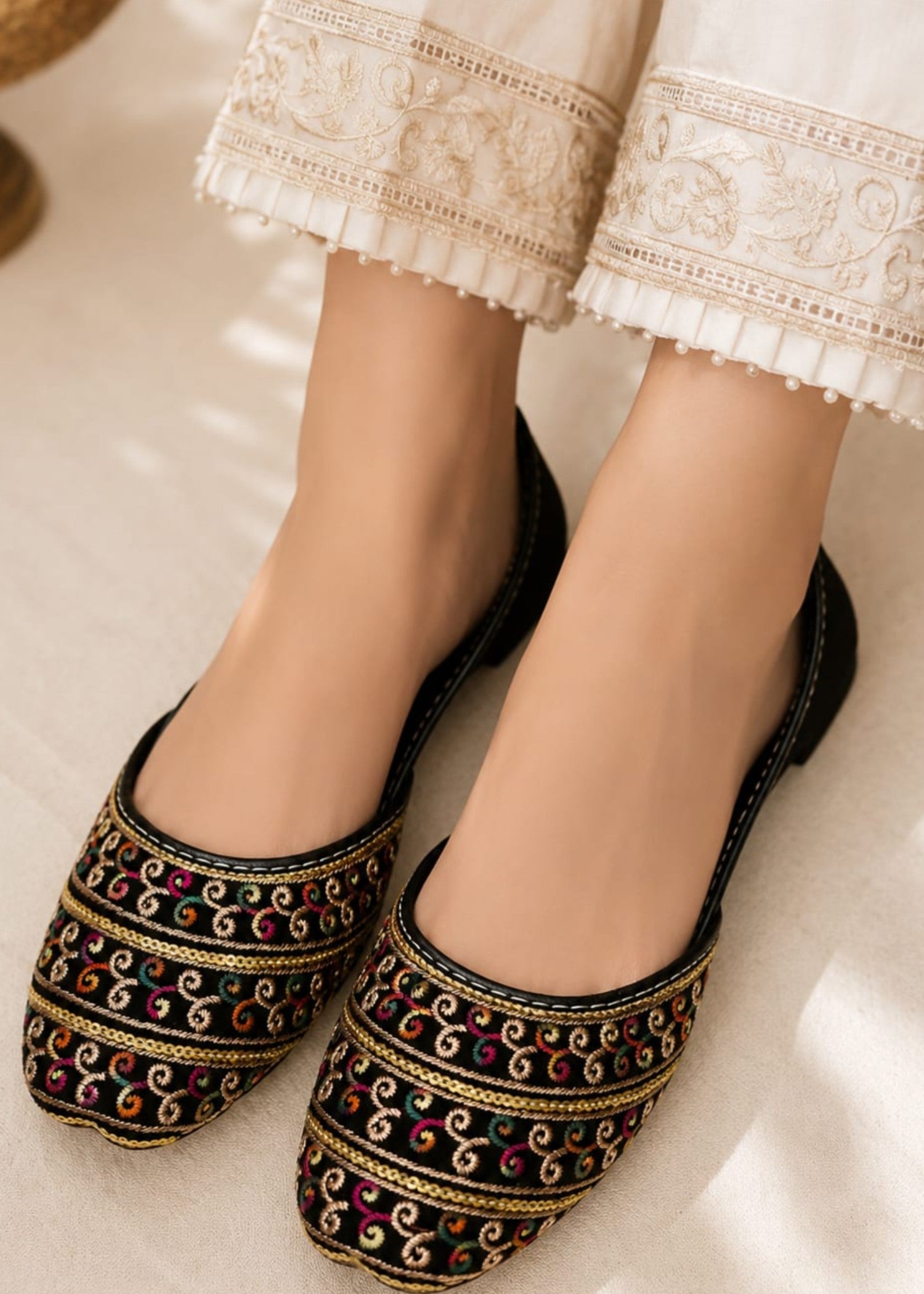 Khussa in Black by - High Quality Women Khussa LPJ3419