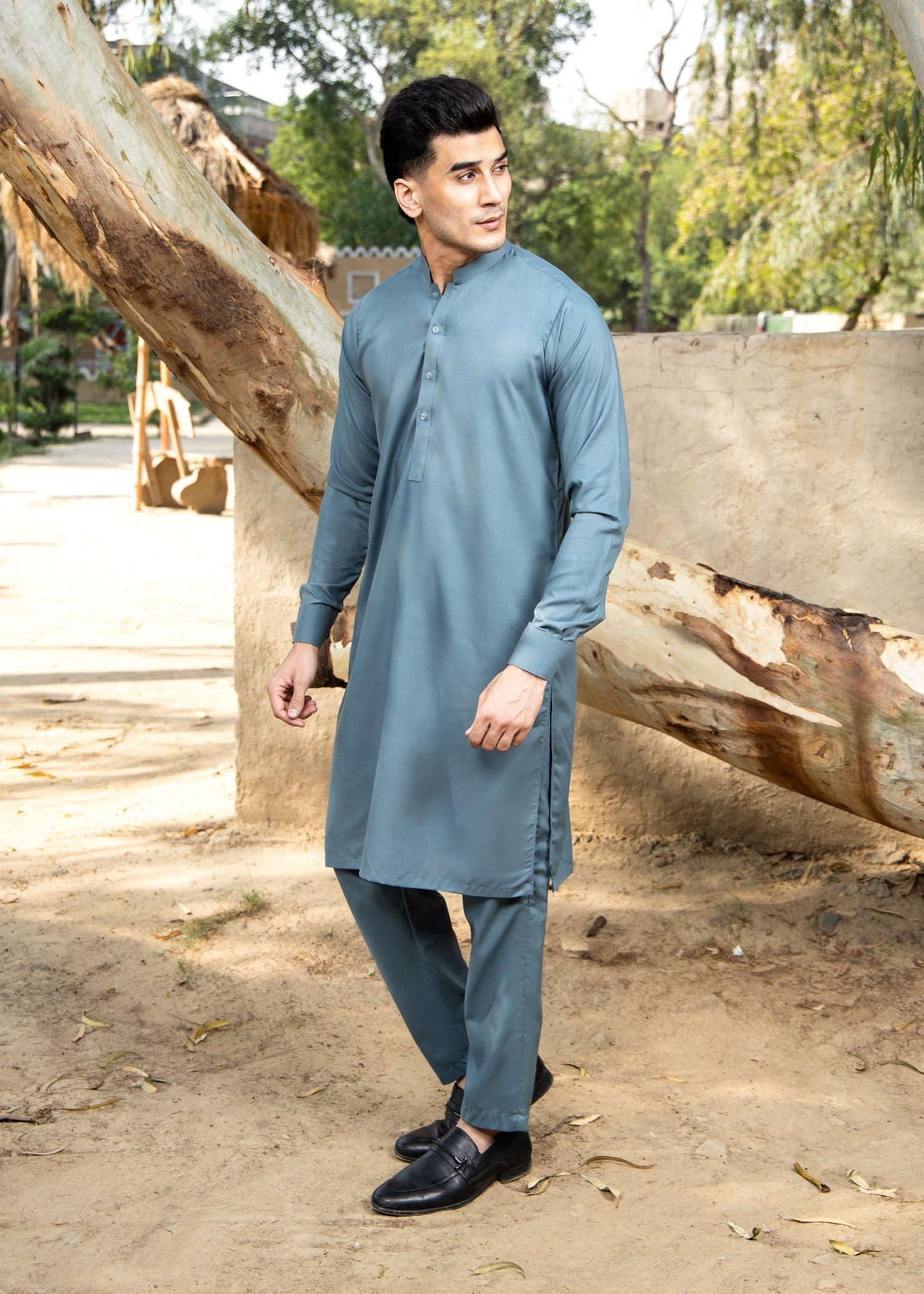 wash & wear Kurta Set in Pacific blue