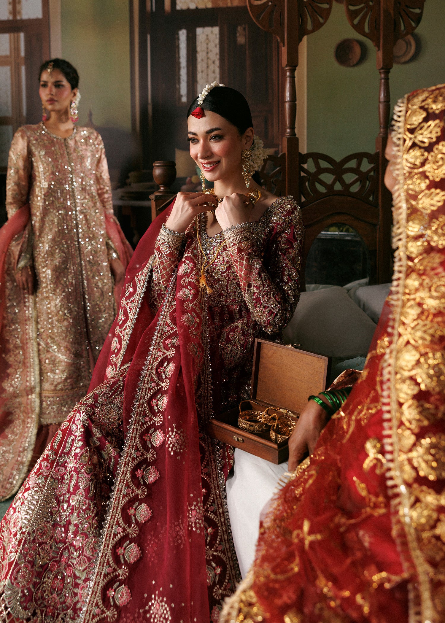 raw silk Unstitched in Blood red
