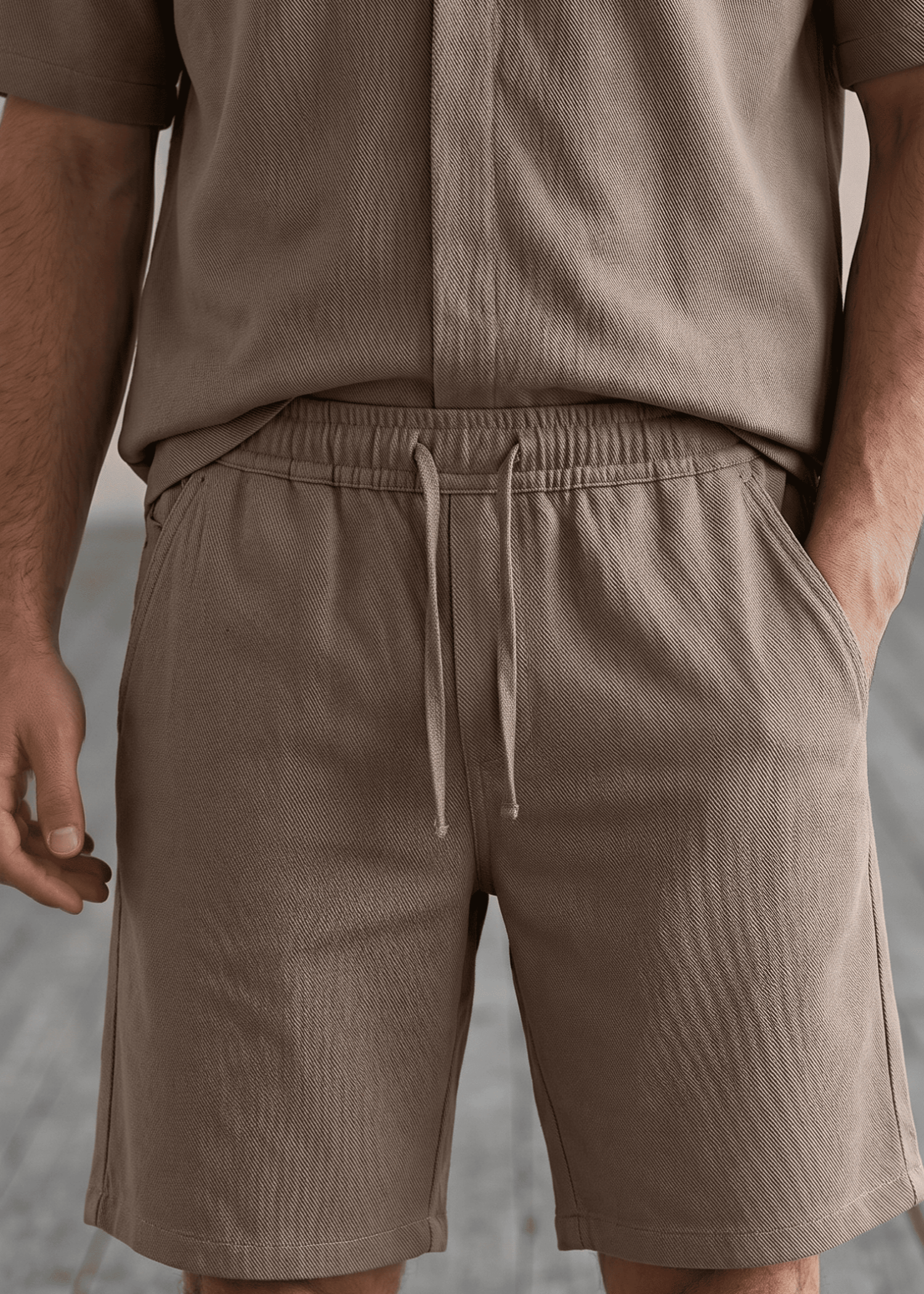 cotton Shorts in Coffee brown