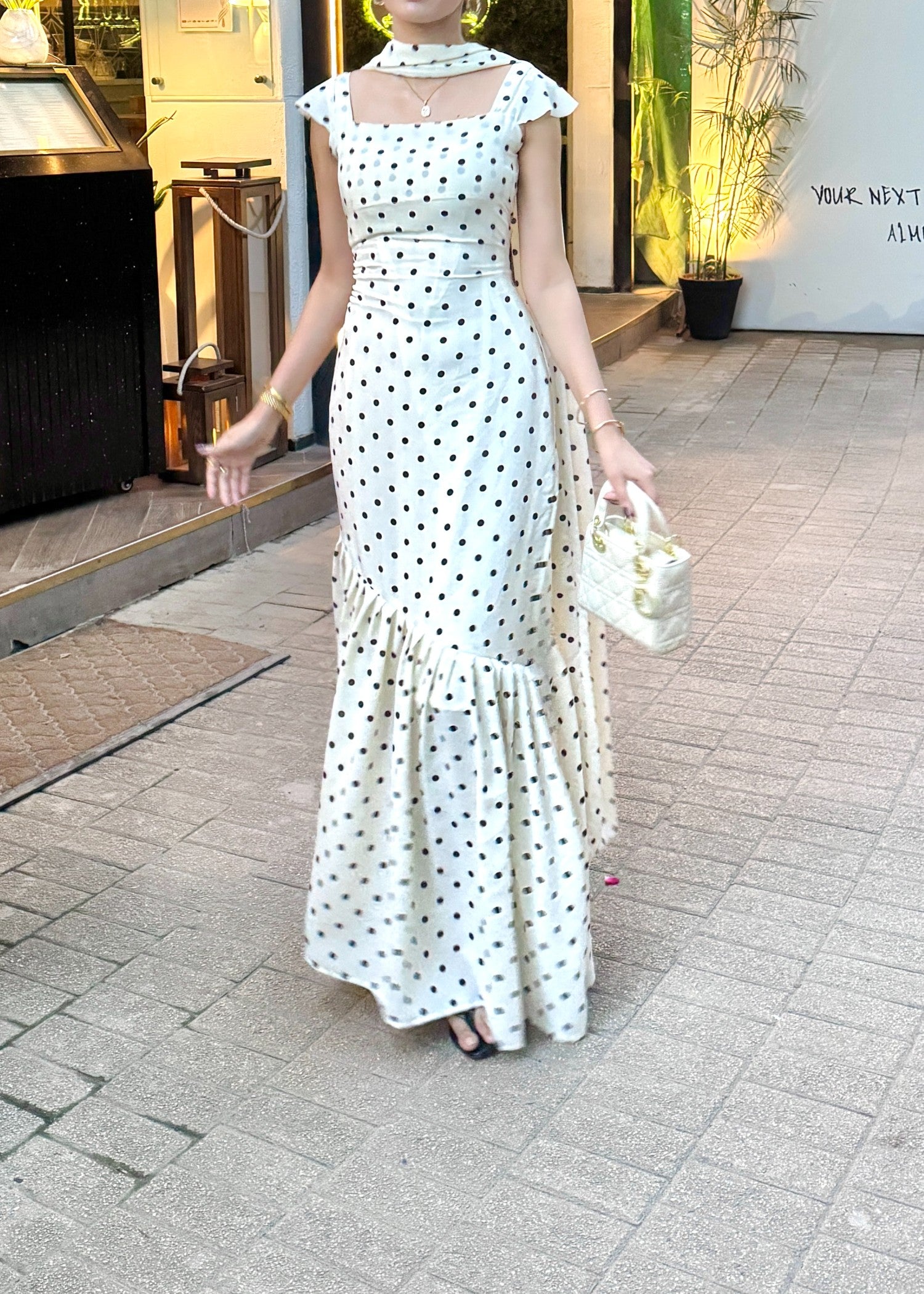chiffon Dress in White