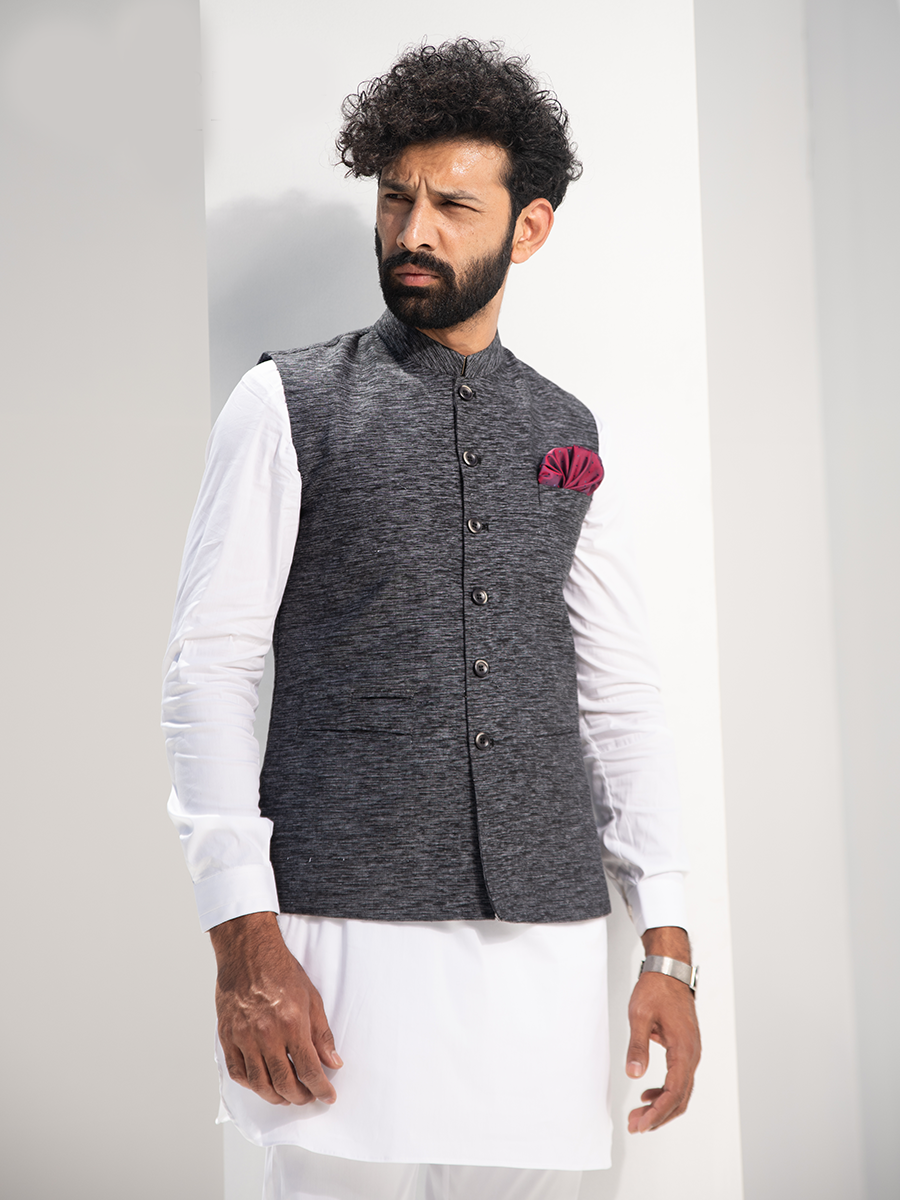 khaddar Waistcoat in Grey