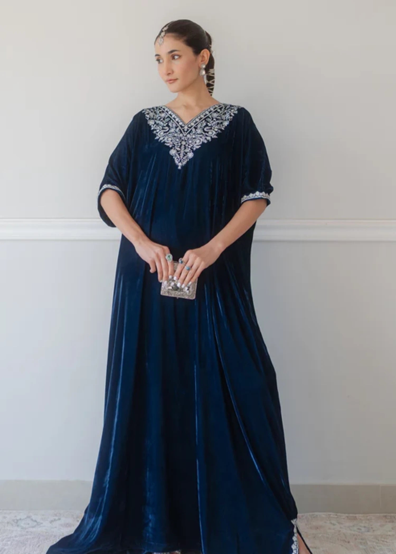 velvet Kaftan in Blue