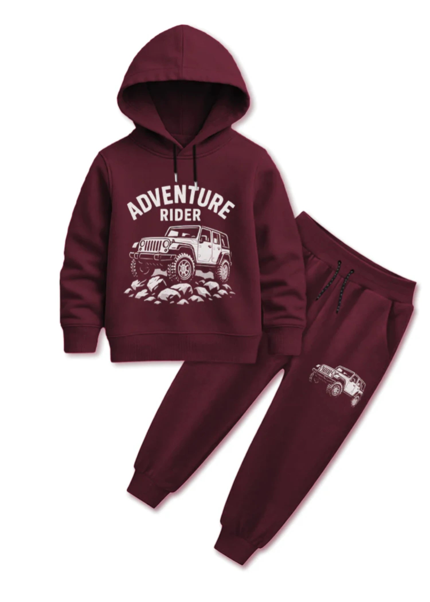 fleece Tracksuit in Burgundy