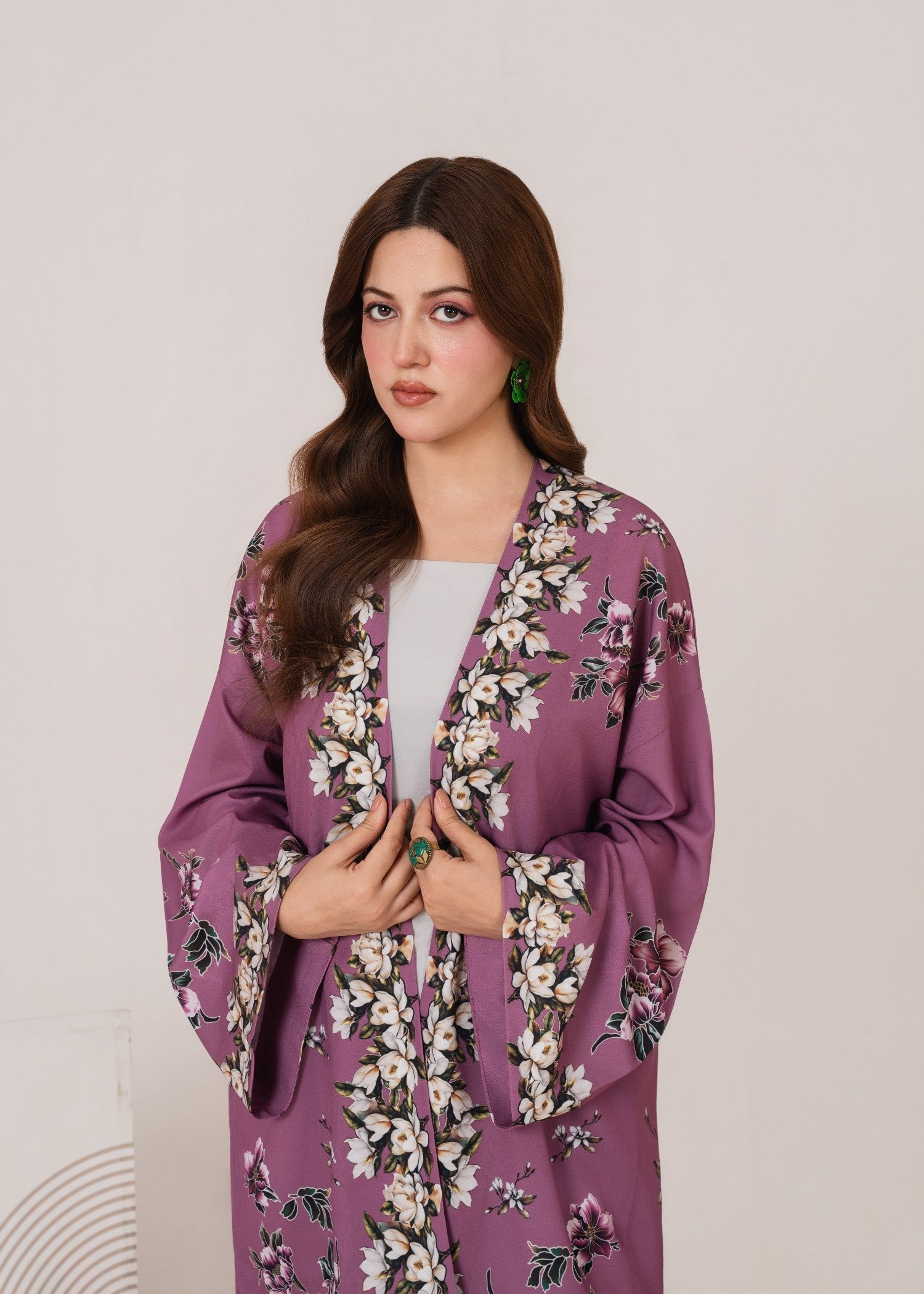 crepe Gown in Lavender grey