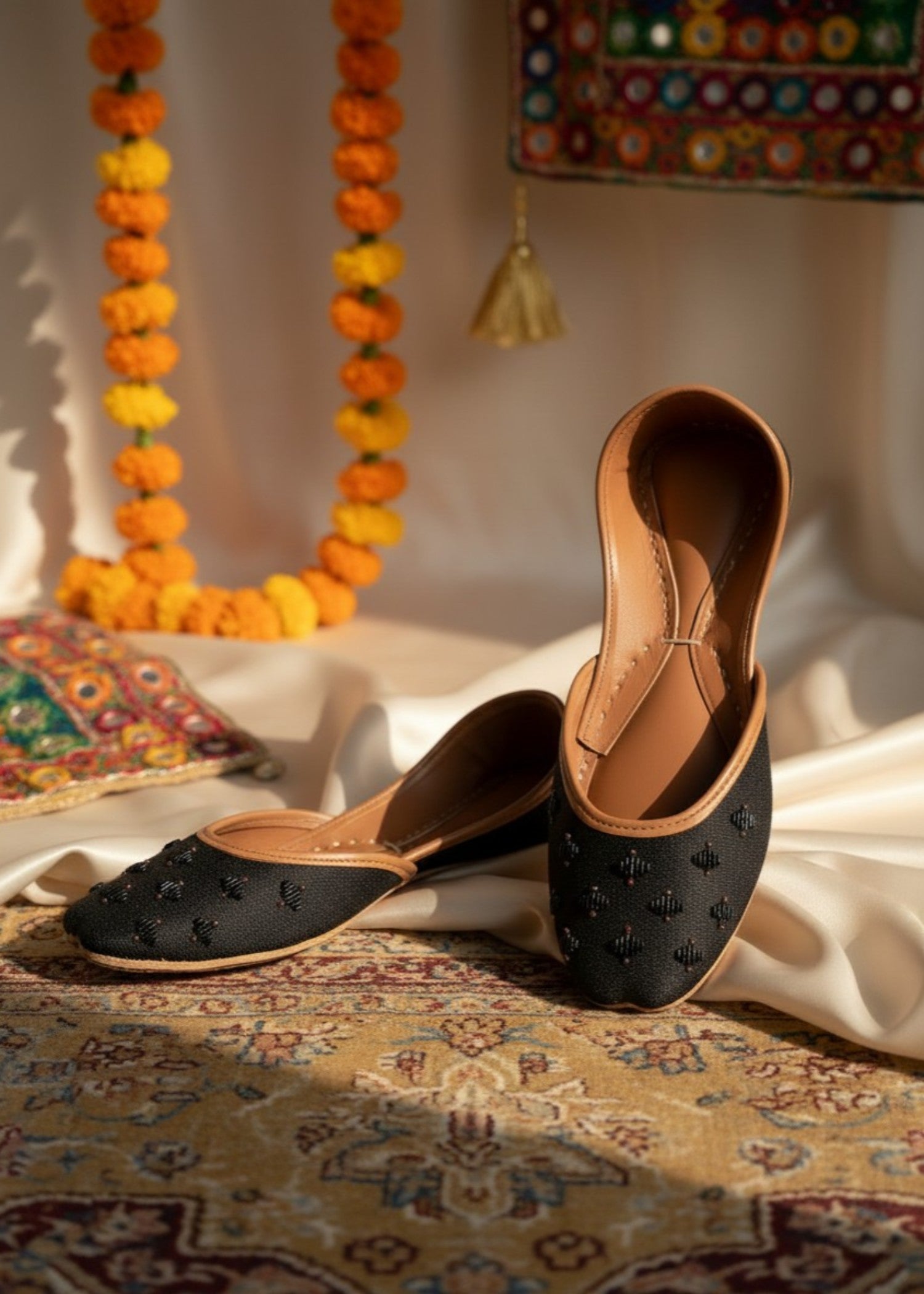 Khussa in Black by - High Quality Women Khussa FNM5868