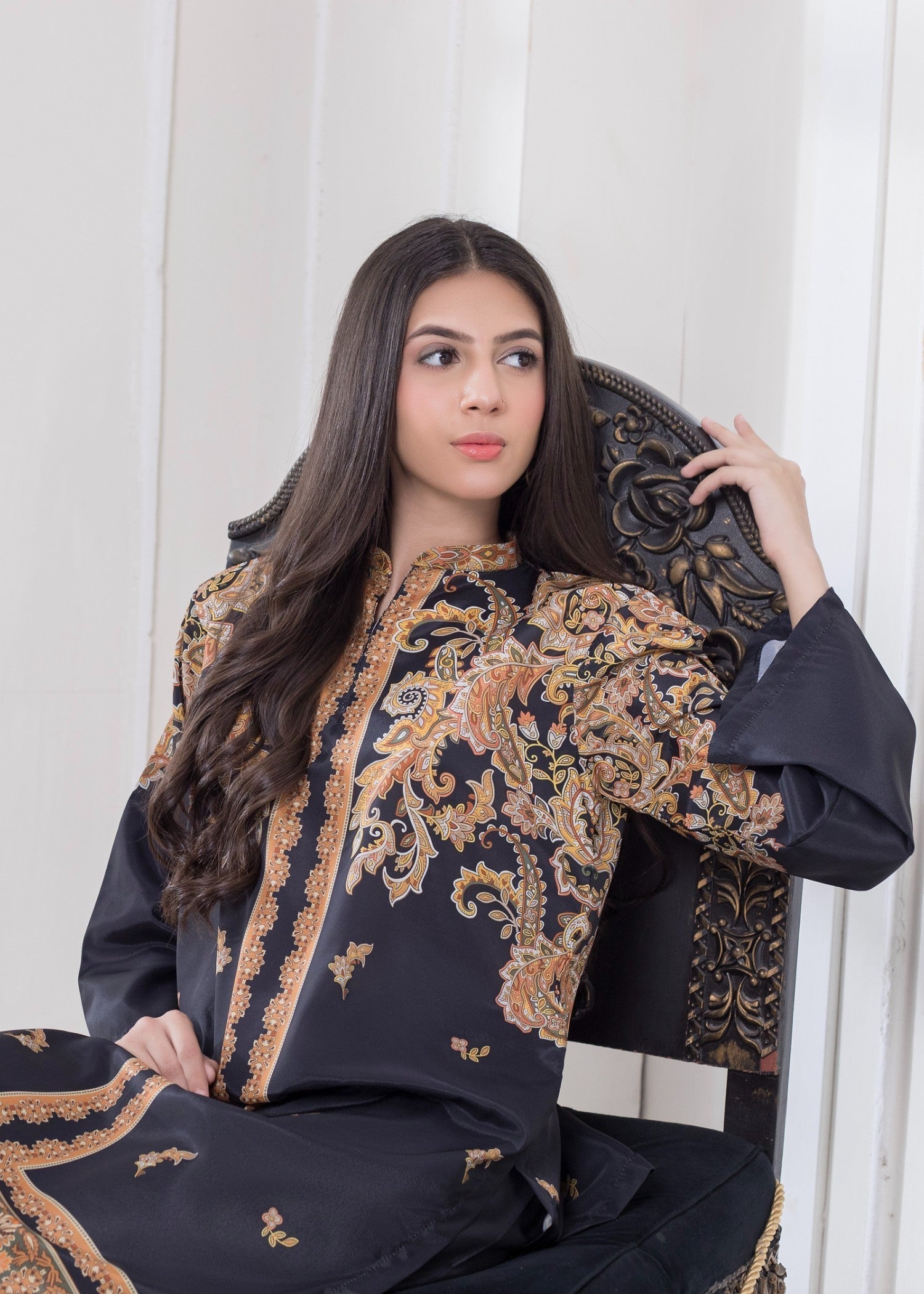 polyester crepe Co Ord Sets in Black