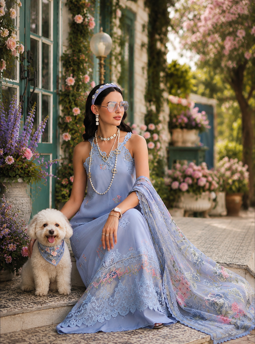 Noor Eid Printskhas Lawn – D1 – Frozen Mist