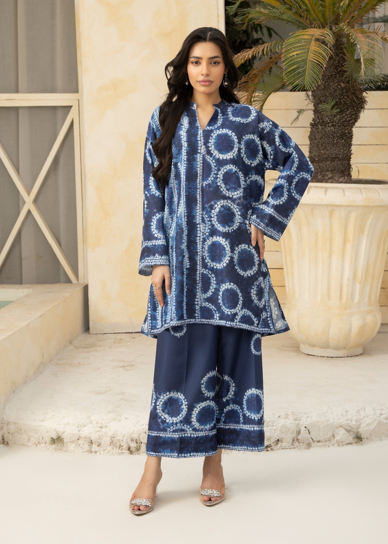 blended cambric Co Ord Sets in Navy blue