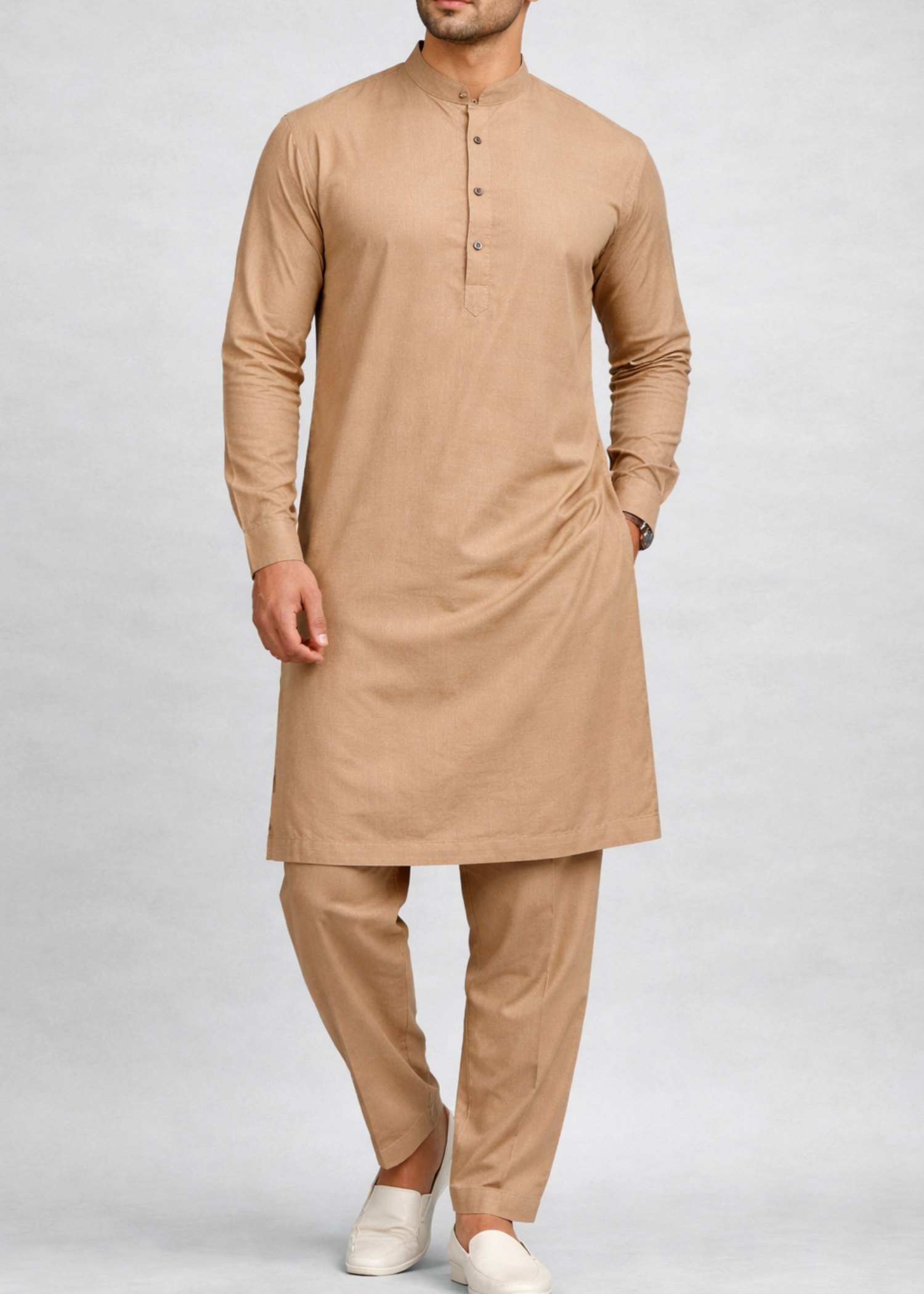 wash & wear Kurta Set in Brown
