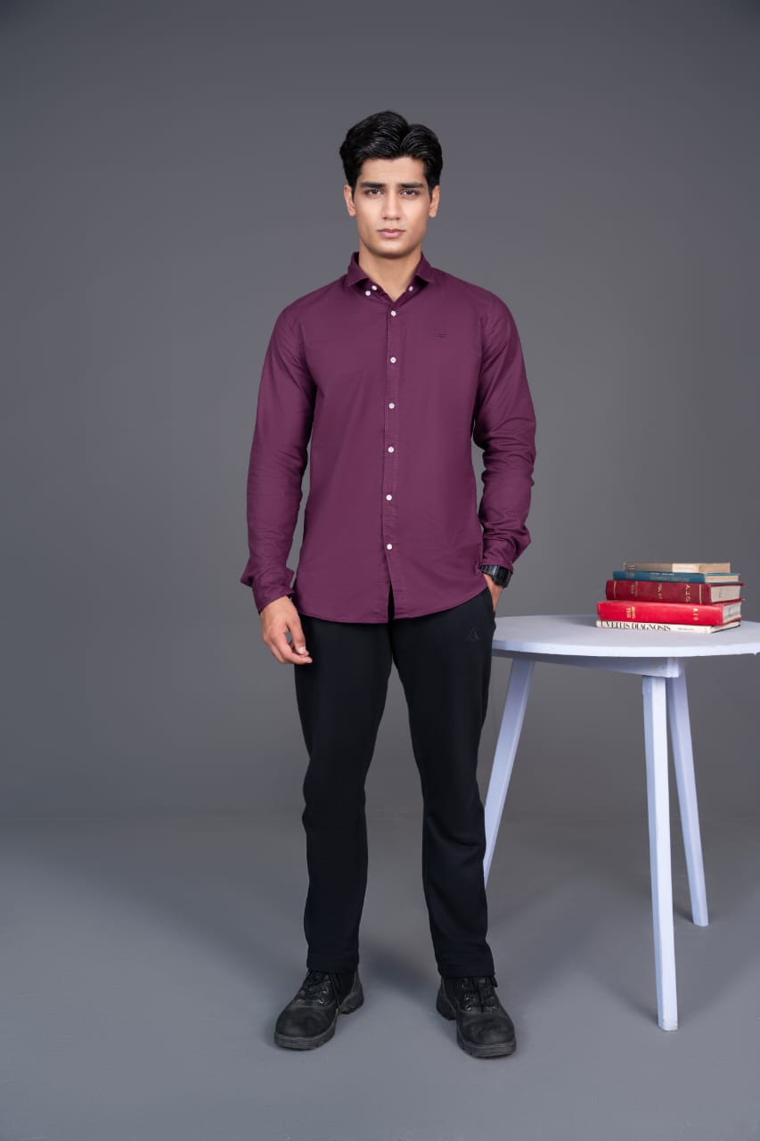 cotton Casual Shirt in Purple