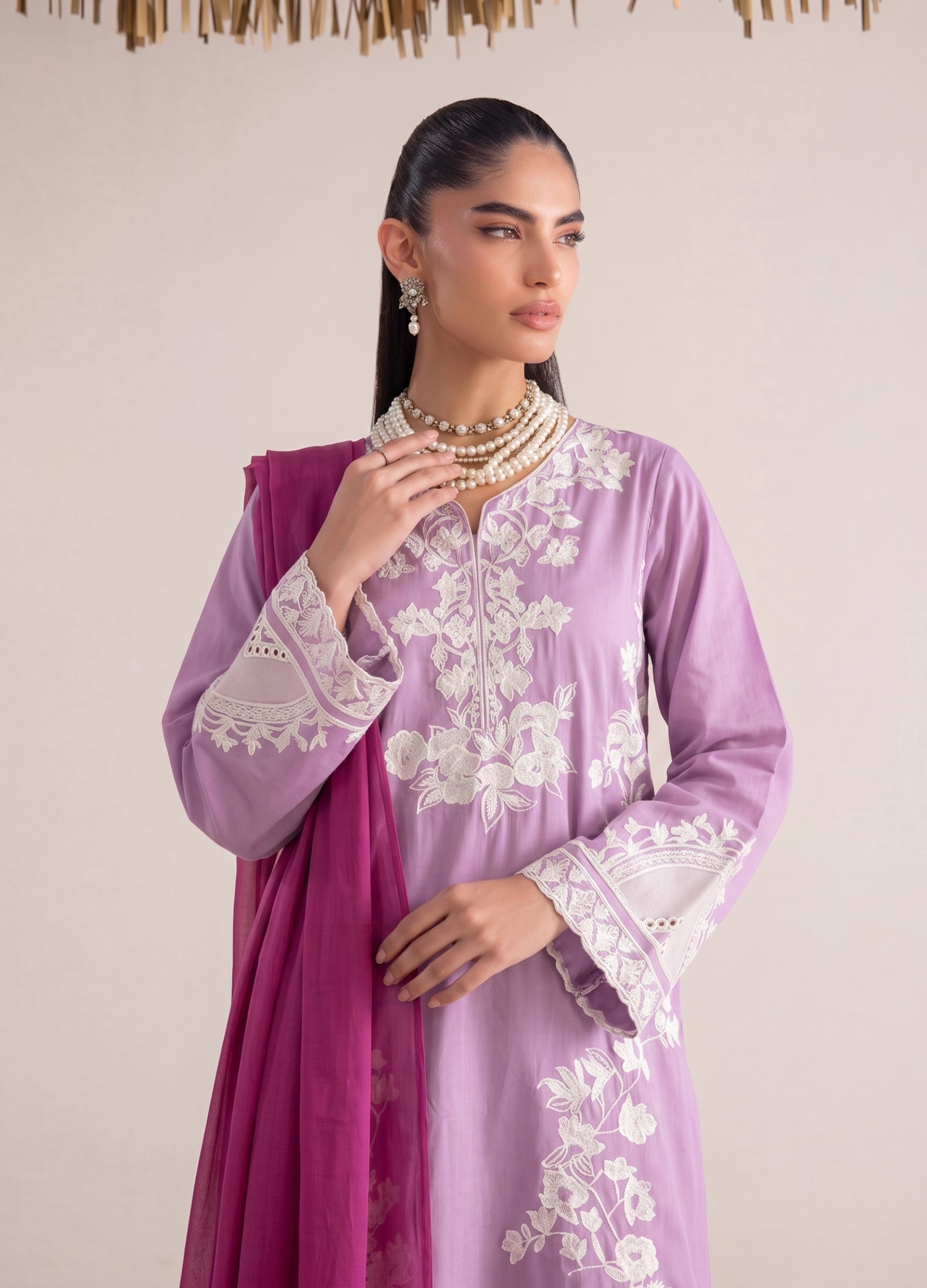 linen Kurta Set in Bubblegum
