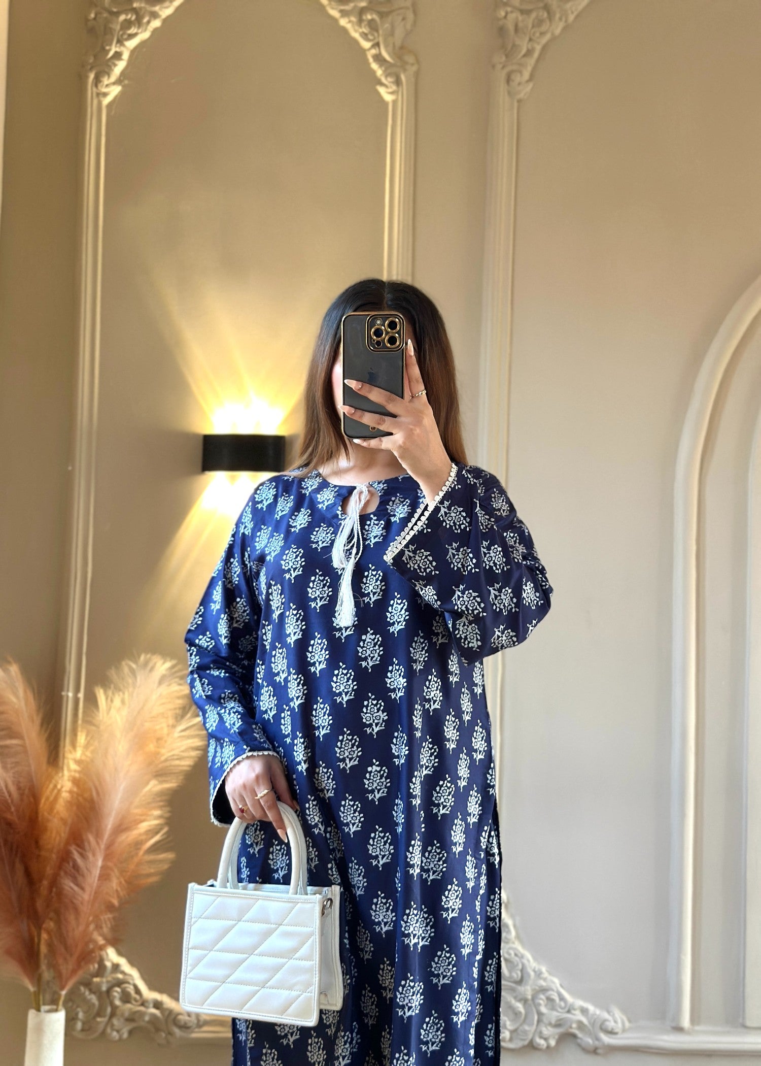 arabic lawn Co Ord Sets in Navy blue