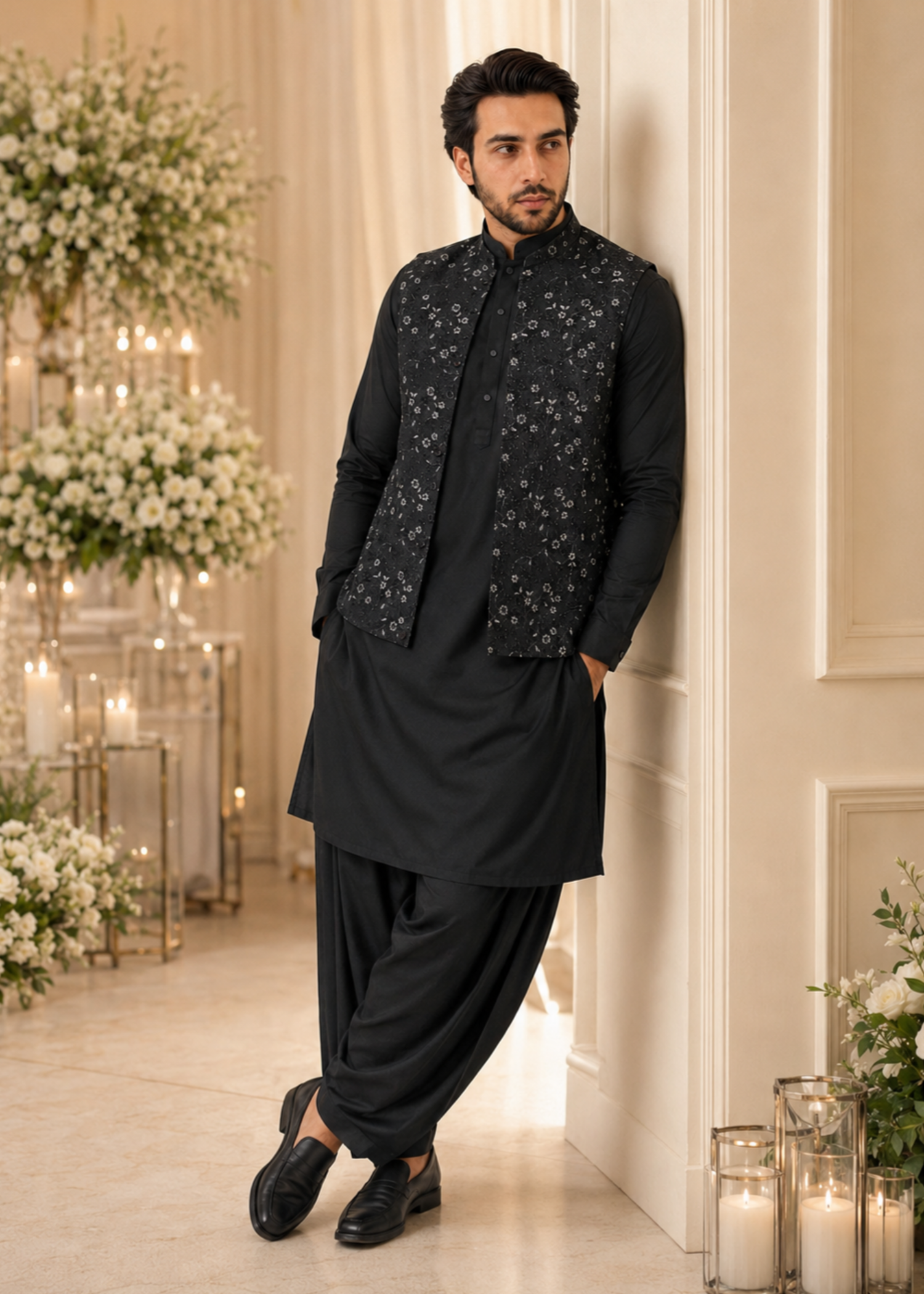 suiting Waistcoat in Black by The Great Masters (TGM)