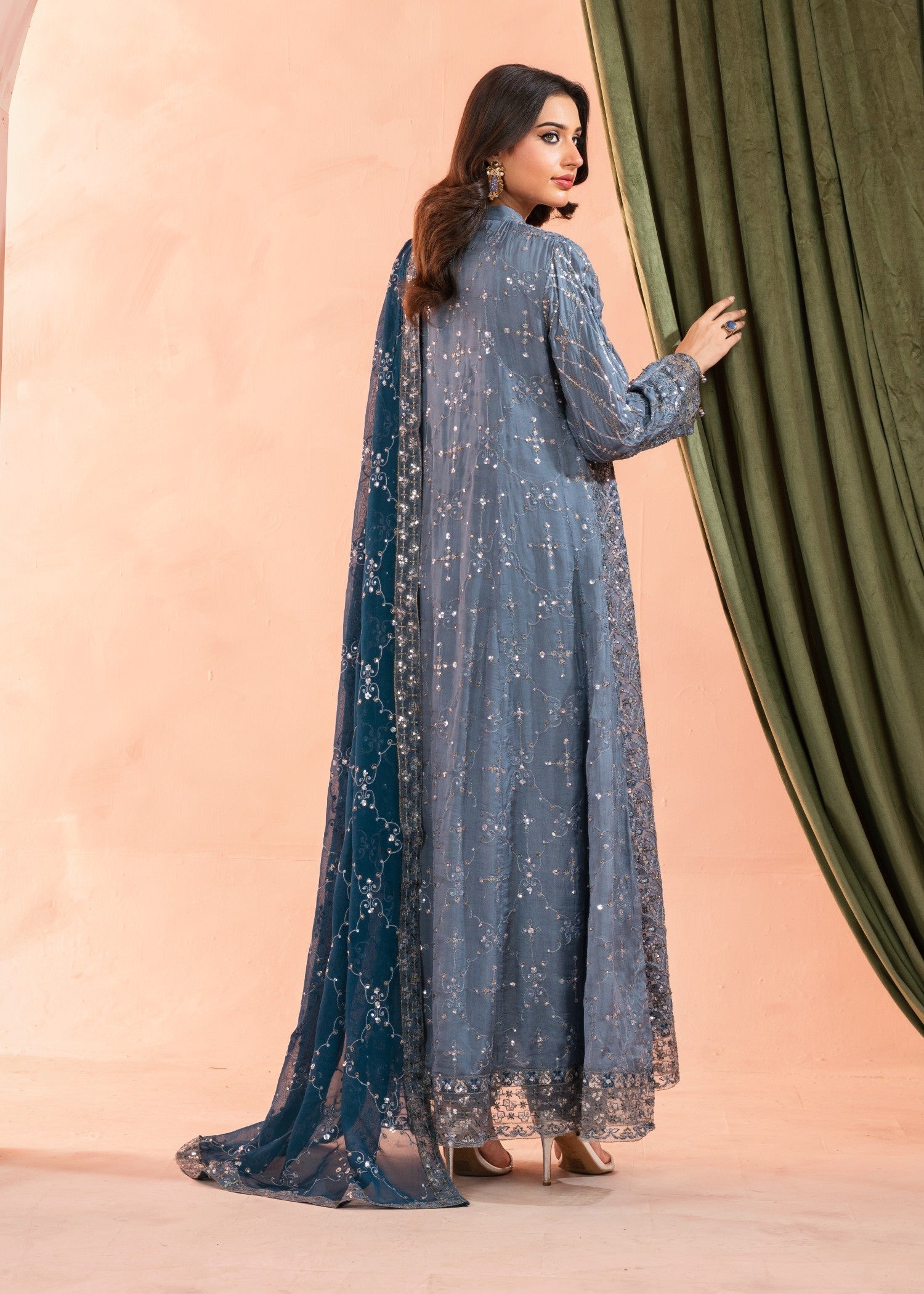 chiffon Maxi in Slate grey