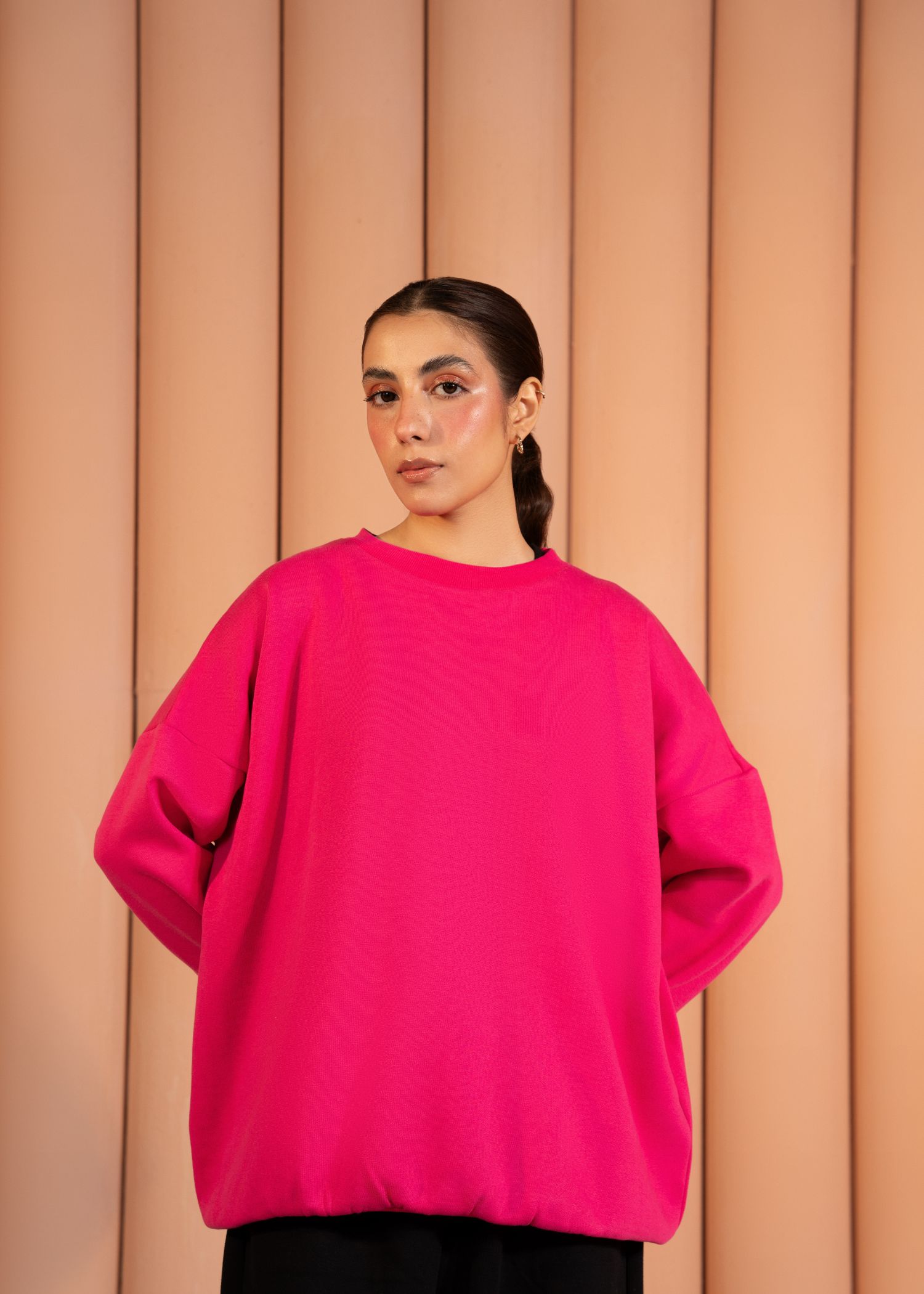 fleece Sweatshirt in Pink