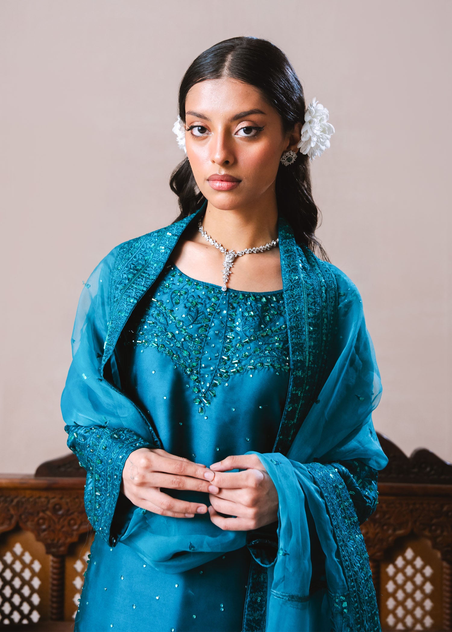 charmuse/shamooz Kurta Set in Ocean blue