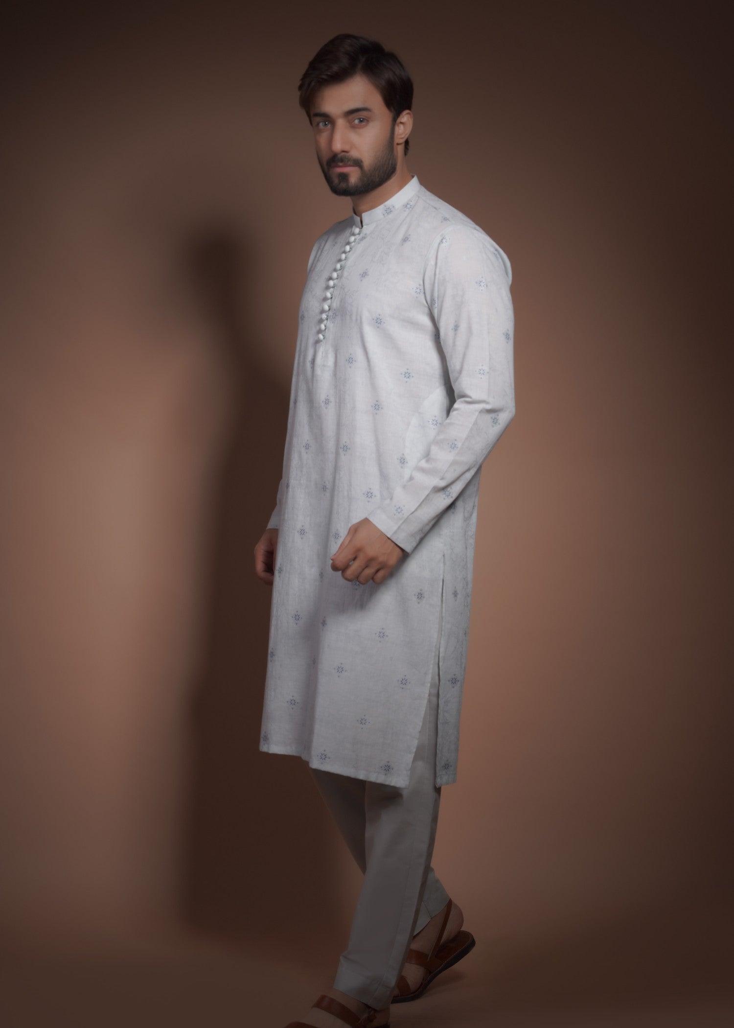 cotton Kurta Set in Ice blue