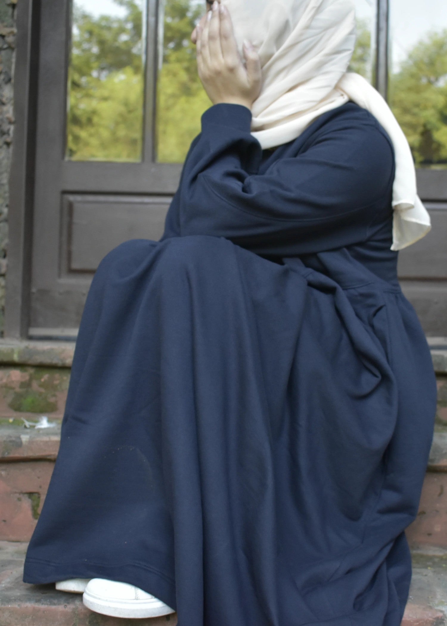 fleece Maxi in Navy blue
