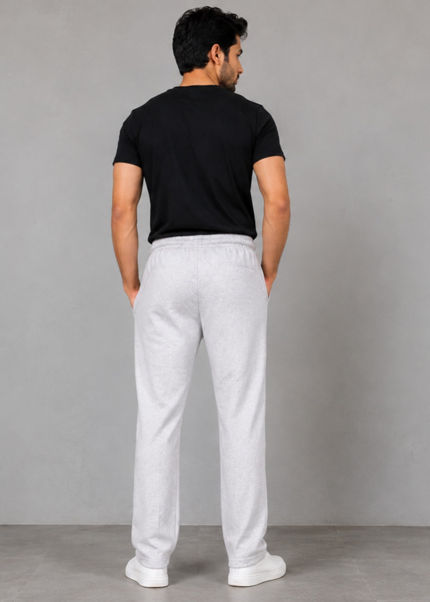 cotton jersey Trousers in Pastel grey