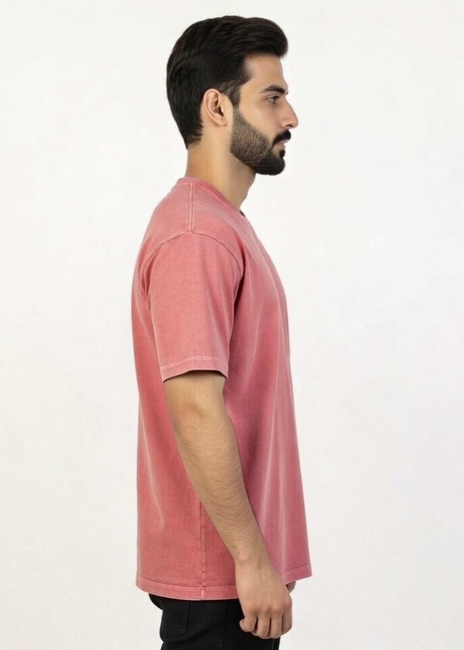 single jersey knit T Shirt in Coral pink