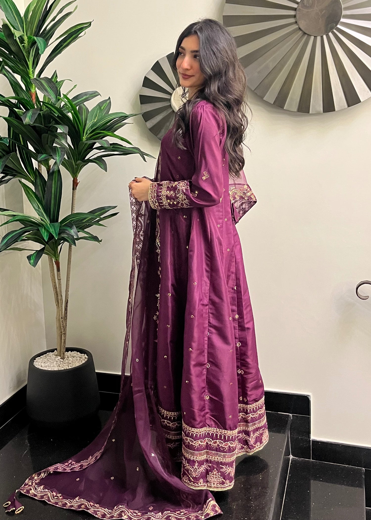 silk Maxi in Plum purple