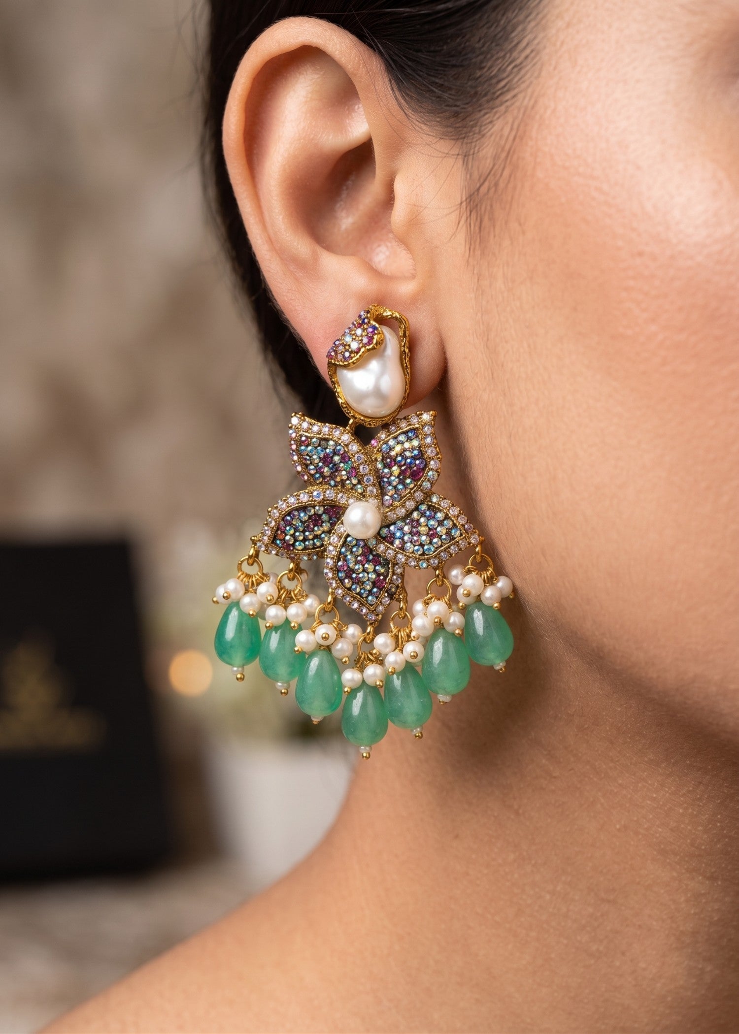 Earrings in Mint green Color by - Trendy Women Earrings GXF3500