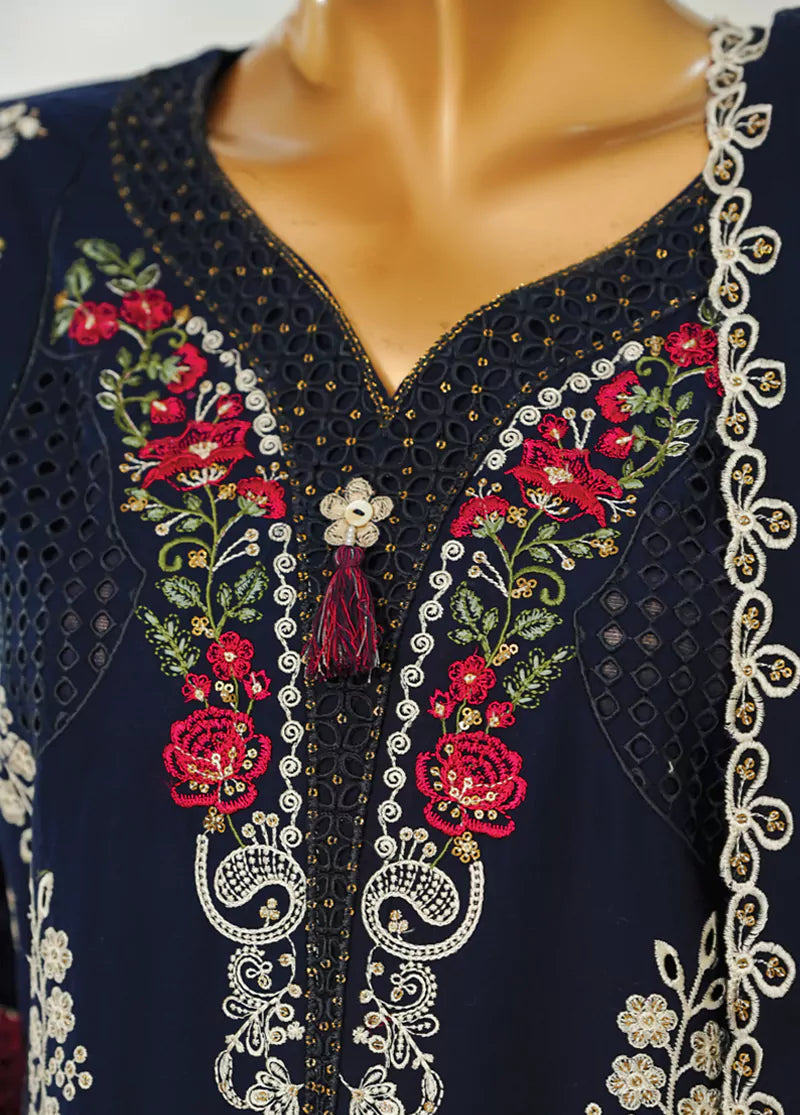 Stitched Luxury Lawn D- 1