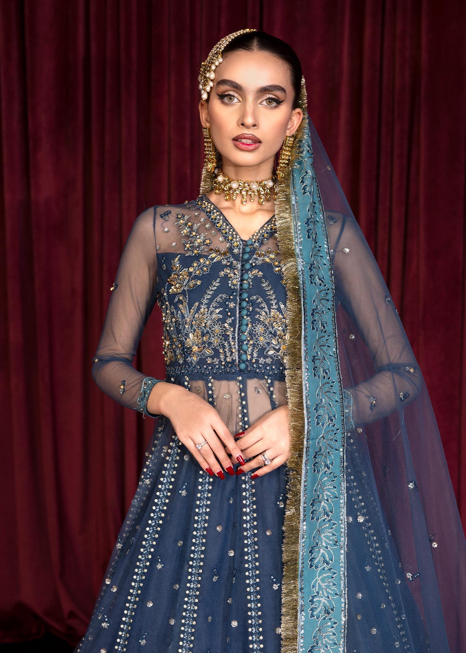 net Unstitched in Blue