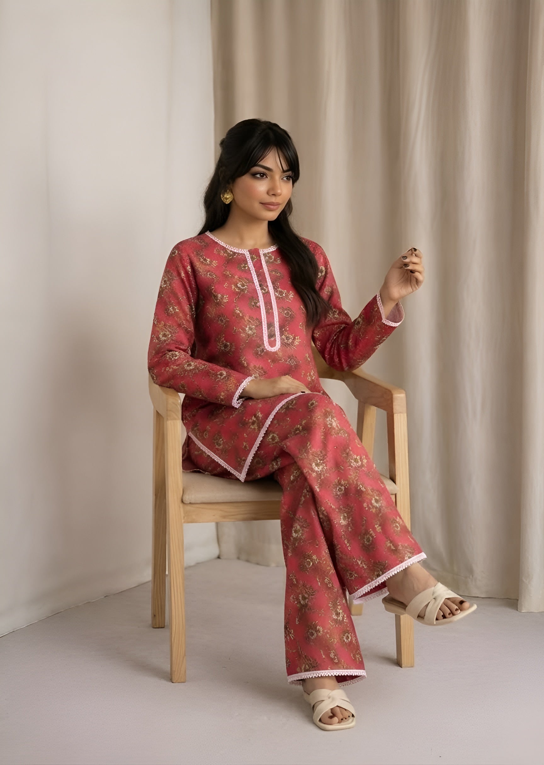 linen Co Ord Sets in Brick red