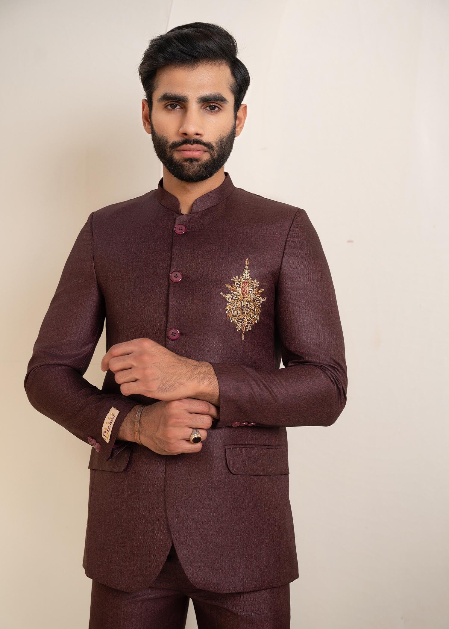 tropical Prince Coat in Maroon