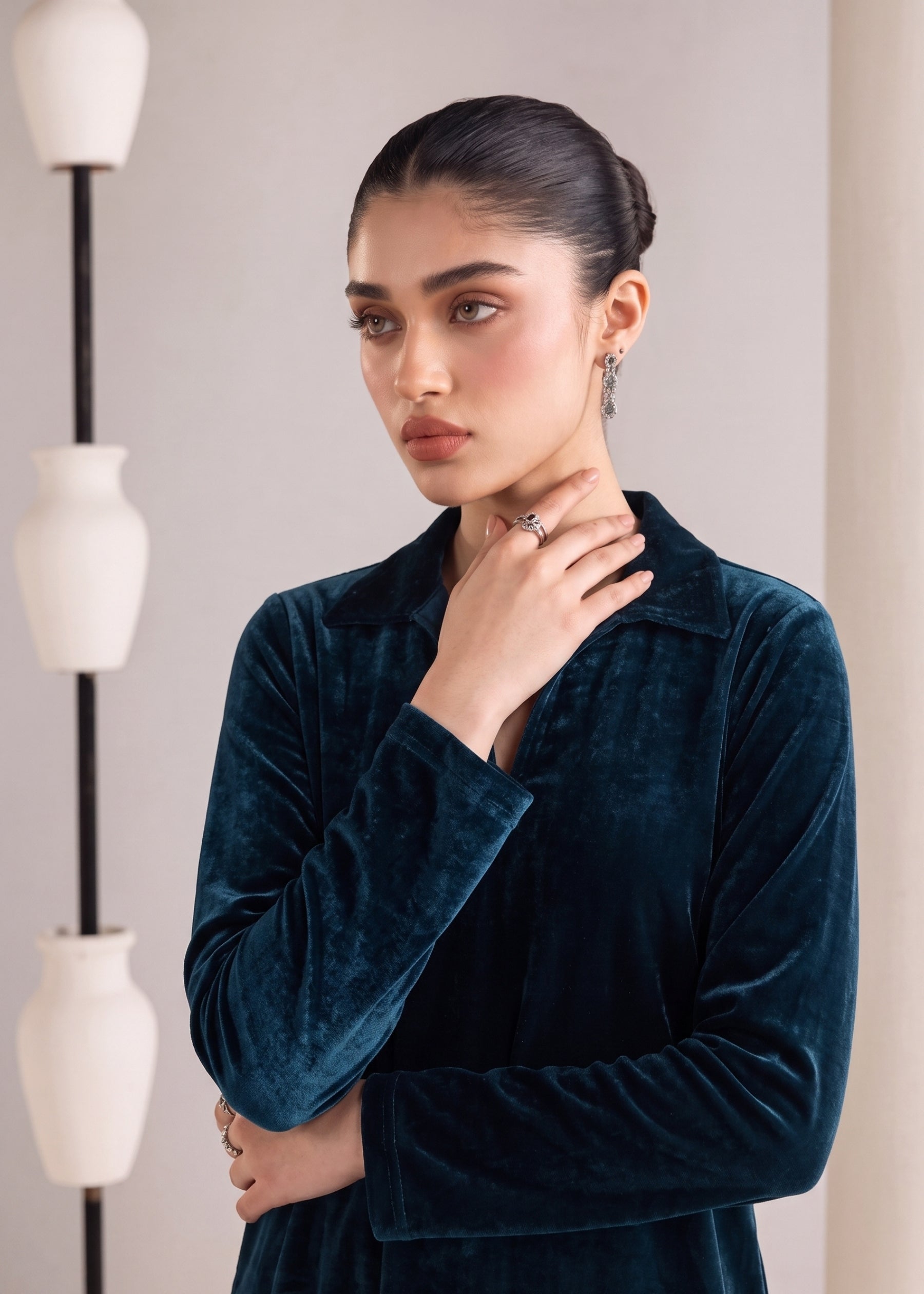 velvet Co Ord Sets in Teal