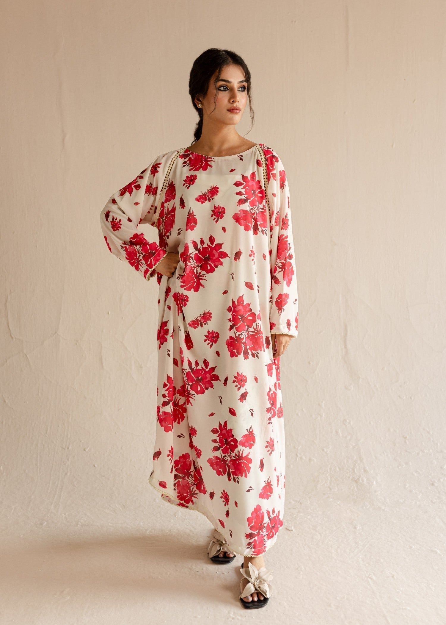 crepe Dress in White