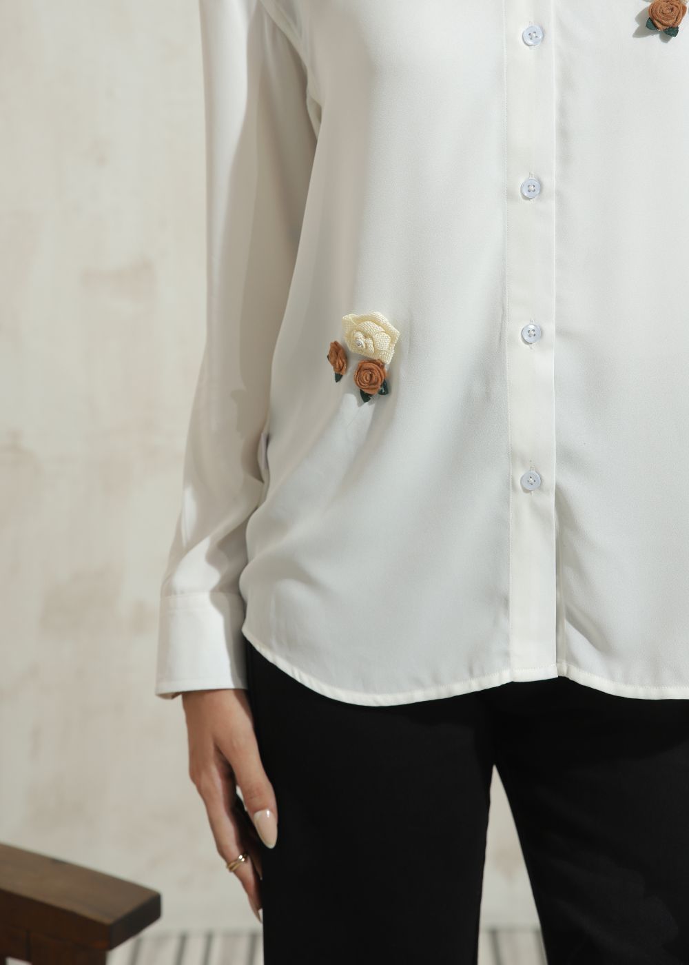 georgette Top in Ivory