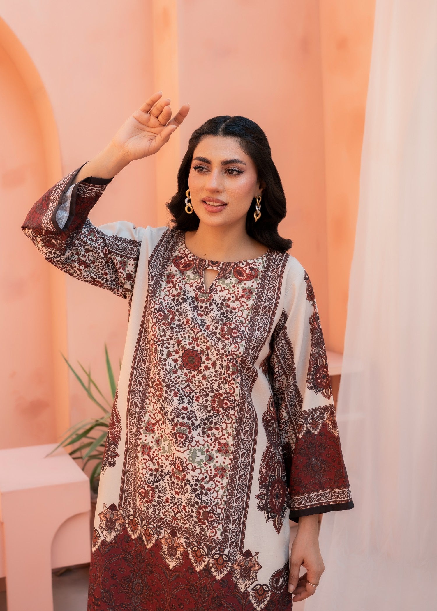 poly lawn Co Ord Sets in Wheat, maple brown