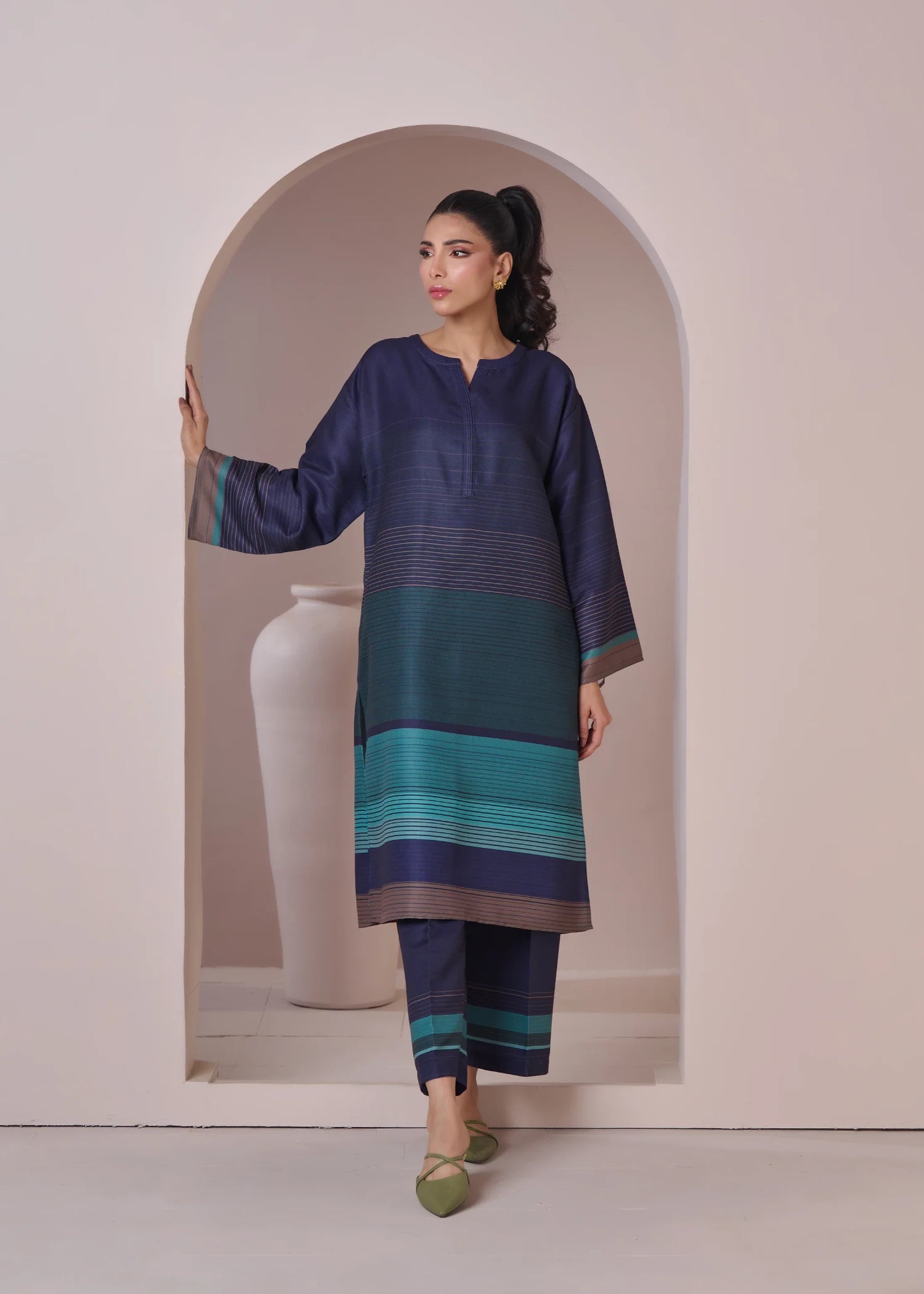 herringbone Co Ord Sets in Navy blue