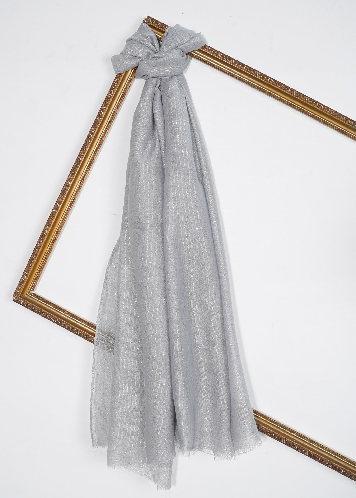 zari lawn Hijab in Ash grey