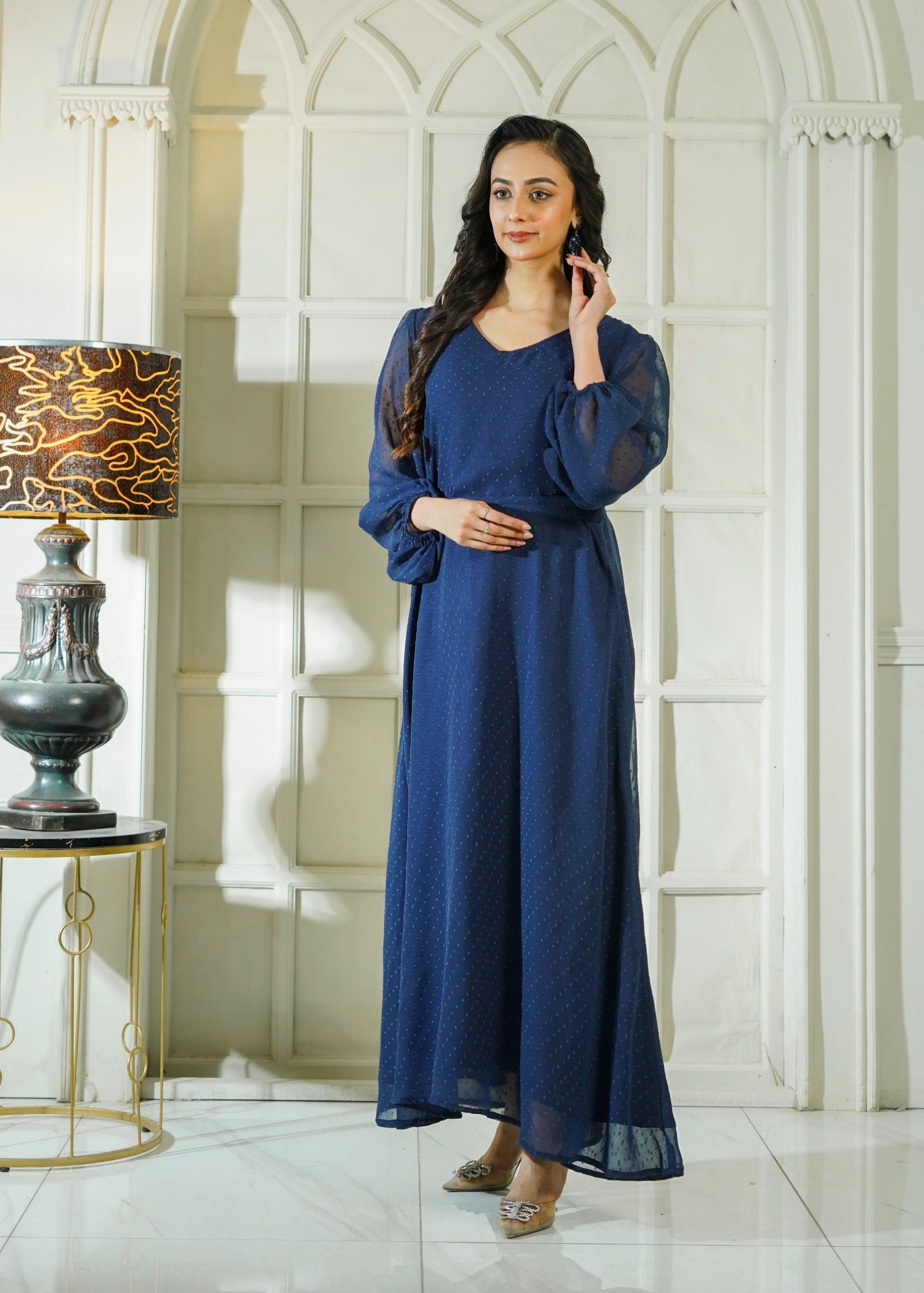 viscose Maxi in Blue