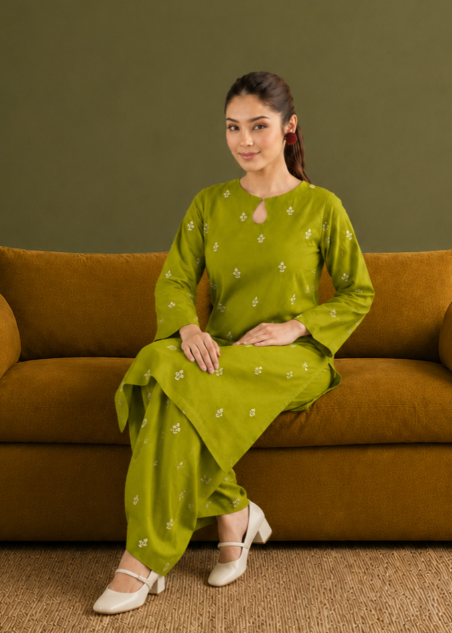 lawn Co Ord Sets in Lime green