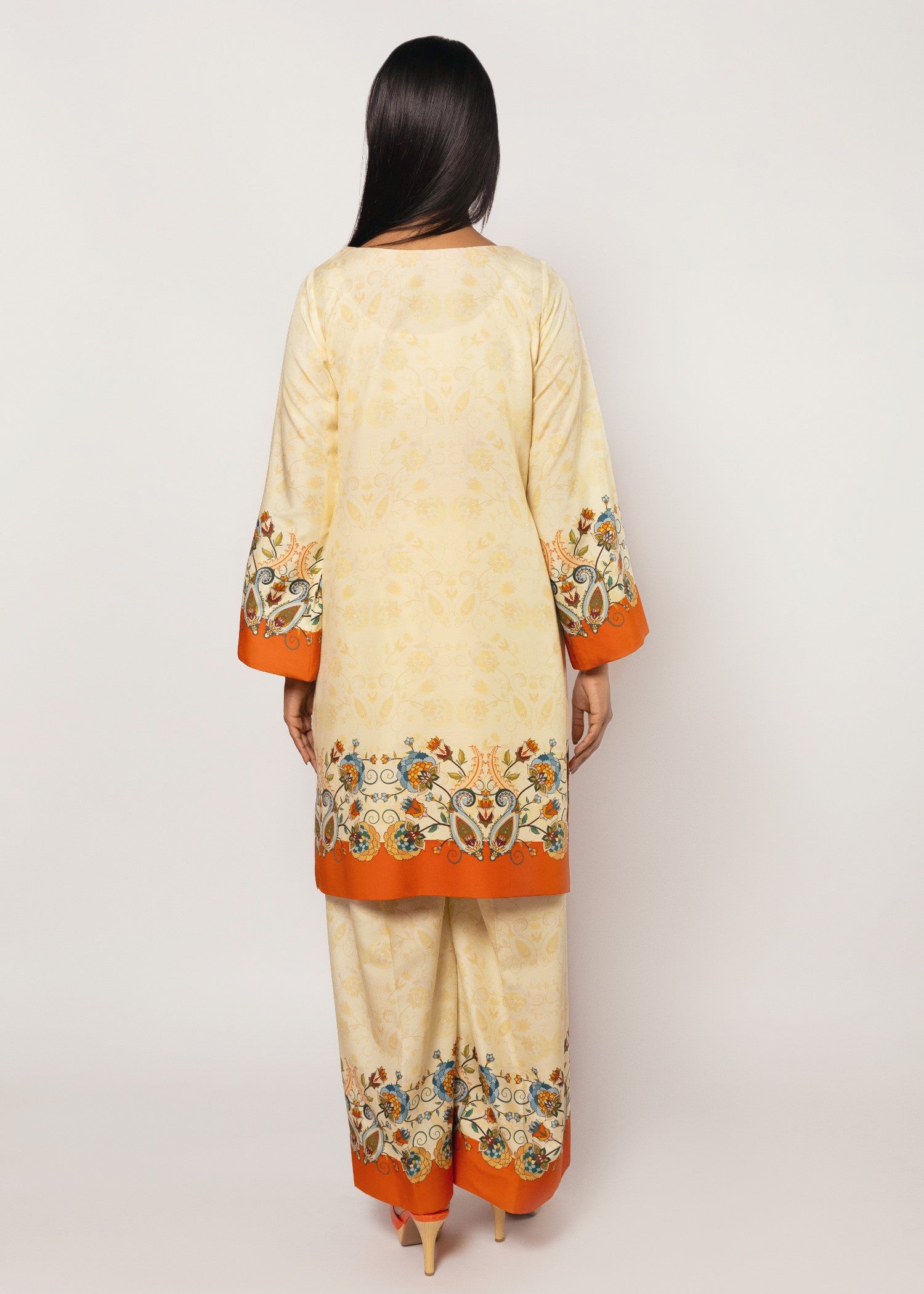 silk Kurta Set in Butter