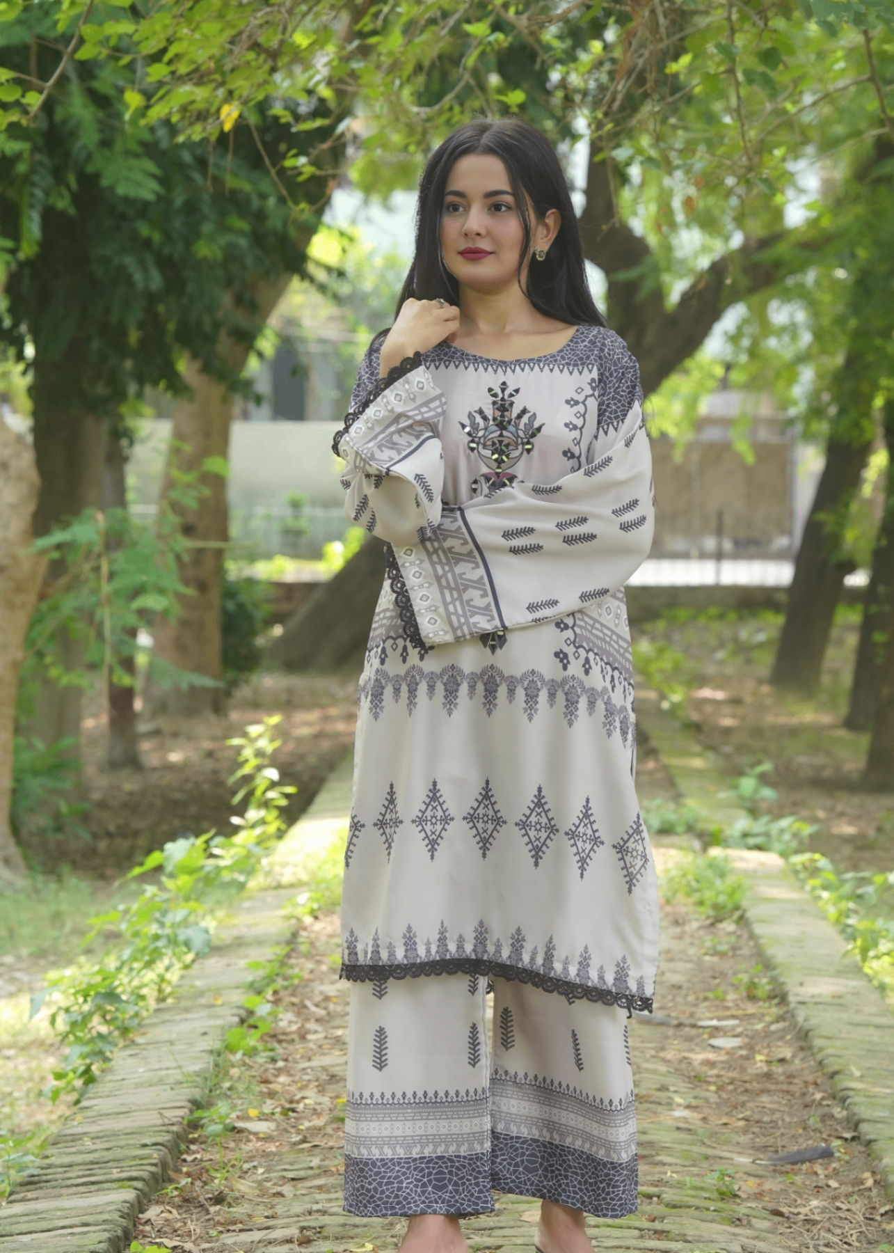 poly silk Kurta Set in Gainsboro