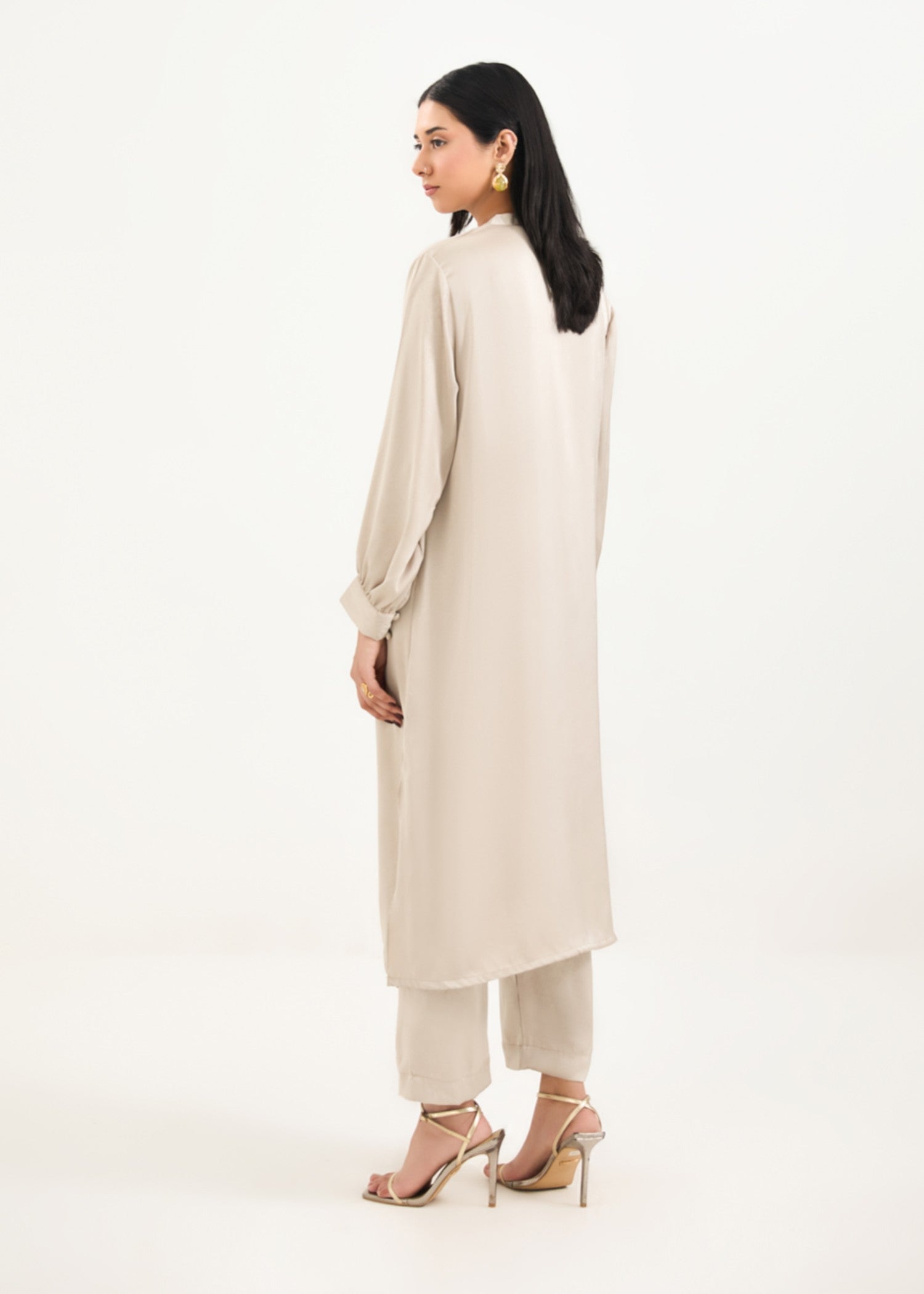 georgette silk Co Ord Sets in Wheat