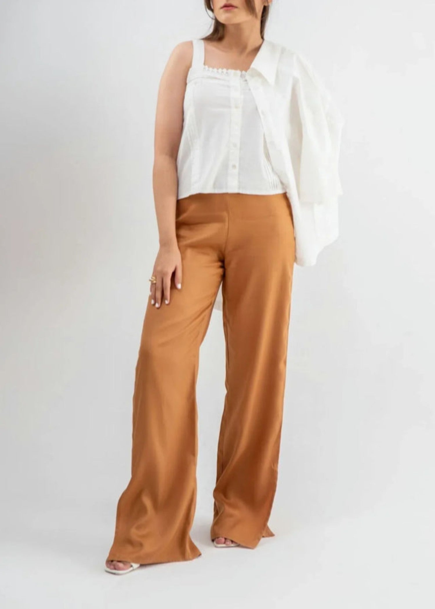 polyester Top in White