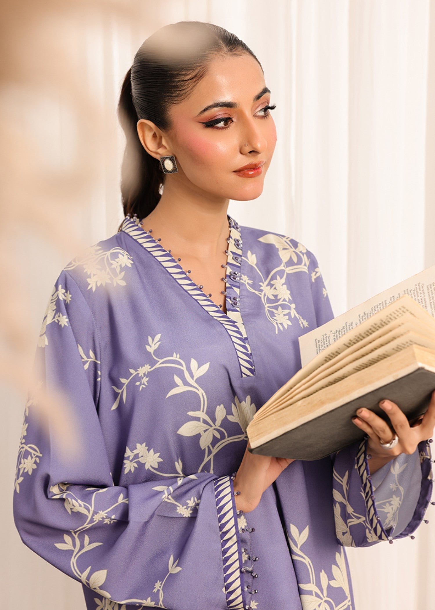 poly silk Kurta Set in Lavender