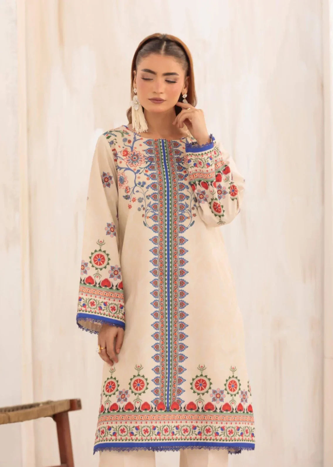 cambric Co Ord Sets in Beige, multi