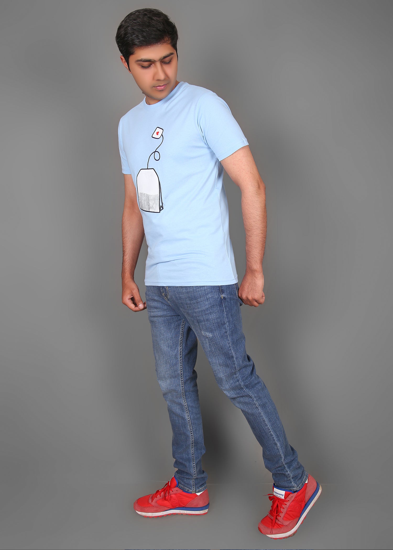 single jersey knit T Shirt in Aquamarine