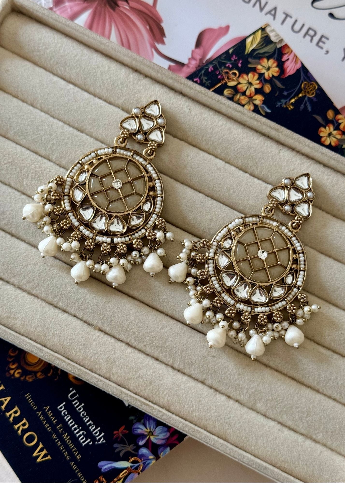 Earrings in Gold, ivory Color by - Trendy Women Earrings EUF5792
