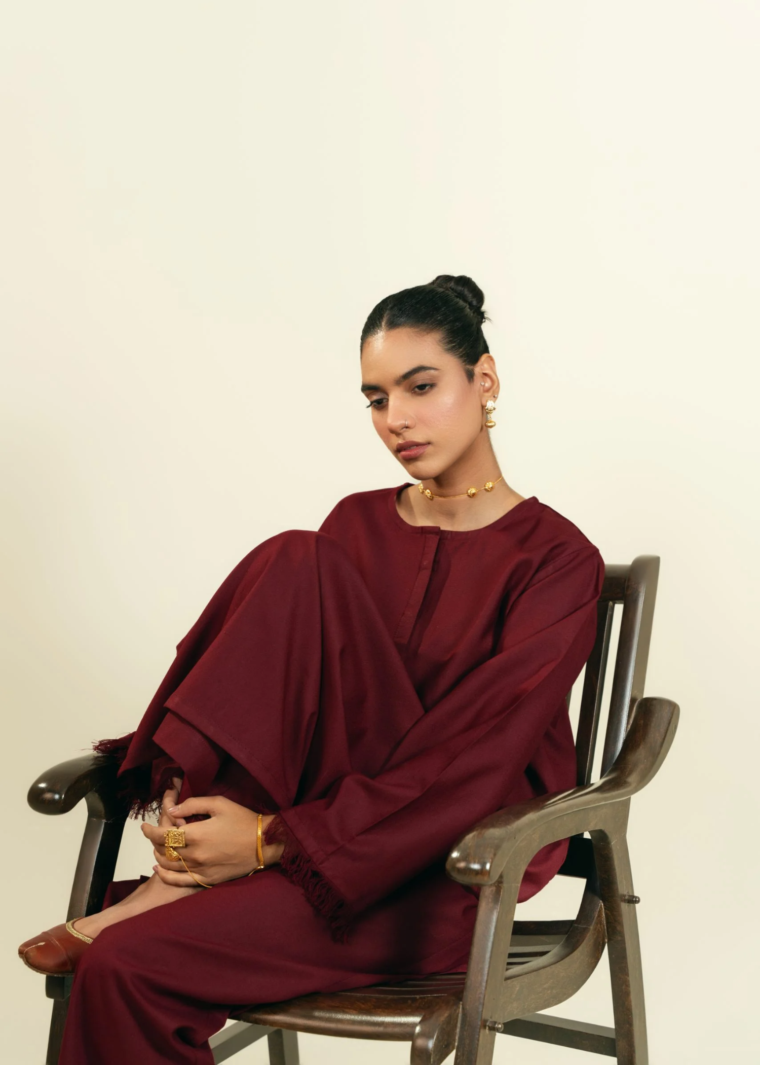 marina Kurta Set in Burgundy