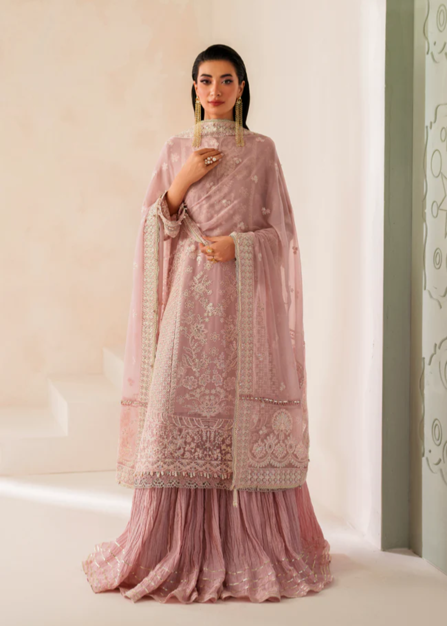 chiffon Unstitched in Pink
