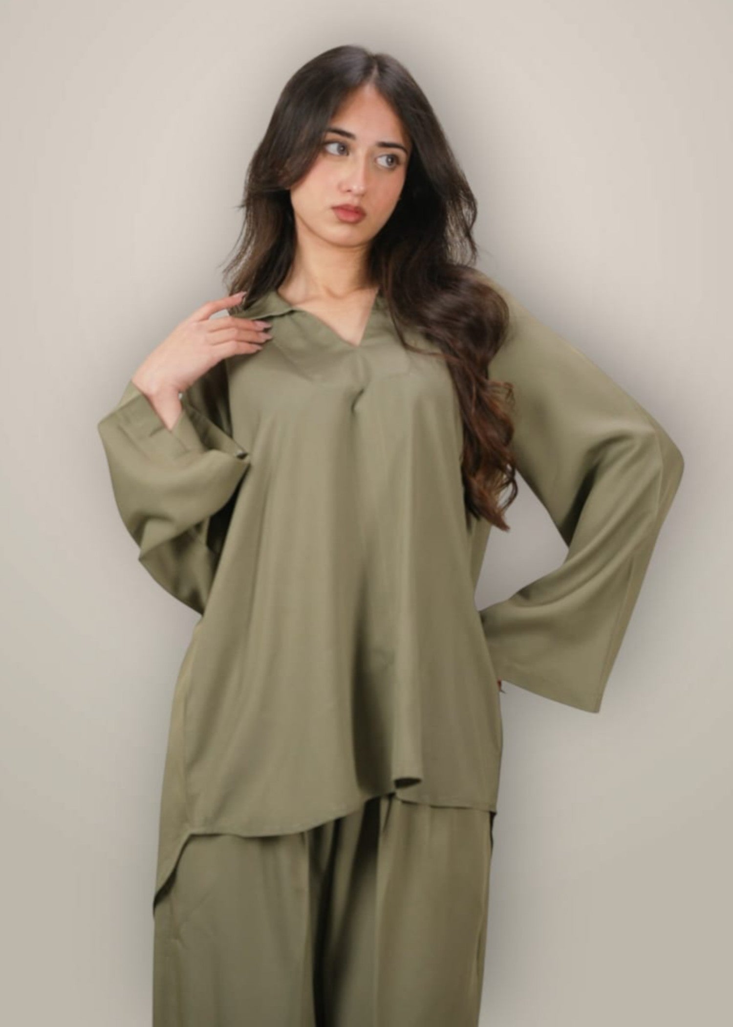 marina linen Co Ord Sets in Sage green